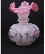 Pink Fenton Glass Messenger Exclusive Ruffled Vase Pink Melon 1997 #2815 - $259.30 CAD