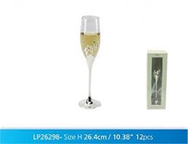 LEONARDO Silver Plated Happy 18th Birthday Champagne Glass Flute in Gift Box - a - £16.27 GBP