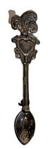 Vintage Miniature Sterling Silver Spoon Brooch Heart Ornate Art Nouveau Pin - $25.00