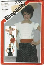 Simplicity Sewing Pattern 5899 Pullover Top Loose Fitting Misses Size 6-... - £7.01 GBP