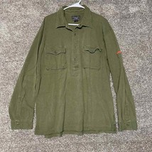 Abercrombie Fitch Shirt Mens XL Military Style Half Button Collared Gree... - £21.70 GBP