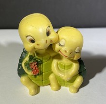 Vintage Two Cute Dollhouse Miniature Turtles Sweet Cartoon Couple - £8.88 GBP