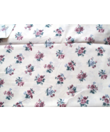 Fabric Concord Purple Flowers &amp; Green Leaves on Light Tan to Quilt 1+ Yd... - £3.35 GBP