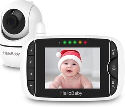 Video Baby Monitor with Remote Camera Pan Tilt Zoom 3.2&#39;&#39; Color LCD Screen Infra - $139.22