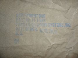 DEPLOYMENT BAG FLAP  PART NO. 11-1-561 MARCH 1974 PIONEER RECOVERY SYSTE... - $19.79