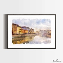 Premium Art Print Arno River in Pisa, Italy in Watercolors, by Dreamfram... - £30.65 GBP+