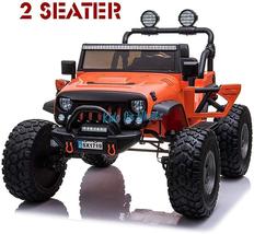 Lifted Jeep Monster Edition Ride On Car 12V - Orange - £599.39 GBP