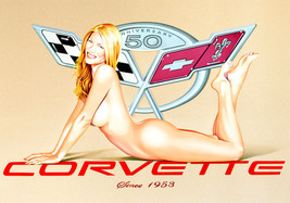 corvette mel ramos vintage pin-up framed canvas art print giclée 18&quot;X18&quot;... - $83.16