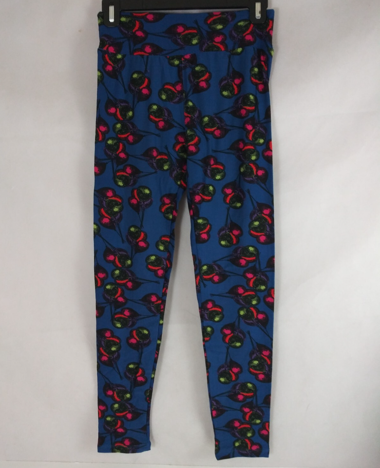 LuLaRoe One Size Leggings Blue With Colorful Balloons Designs - $10.88