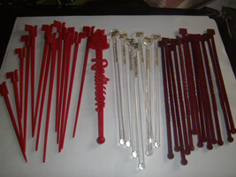 RADISSON HOTEL 31 Swizzle Sticks Drink Stirrers 4 types Plus 3 Small Picks  - £9.61 GBP