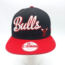 Chicago Bulls Script Logo Windy City New Era 9Fifty Hardwood Classic Snapbak Hat - £22.80 GBP