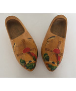 Vintage carved wood shoes clogs Dutch Holland handpainted windmills larg... - €17,19 EUR