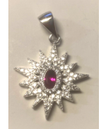 925 Sterling Silver Star Pendant with Siam Stone, New from Bethlehem#HLY... - $456.67 MXN
