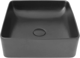 Stylish® Sq.Are Bathroom Over The Counter Sinks, Matte Black Finish, Fine, 226N - £146.91 GBP