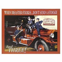 Three Stooges Classic Comedy Fire Department Retro Metal Tin Sign New - £11.84 GBP