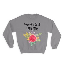 World&#39;s Best Lady Boss : Gift Sweatshirt Work Job Cute Flower Christmas Birthday - £23.28 GBP