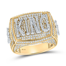 Authenticity Guarantee 
10kt Two-tone Gold Mens Round Diamond King Ring 2-3/4... - £3,006.78 GBP