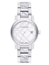 Burberry BU9037 Unisex Stainless Steel White Dial Watch - £275.45 GBP