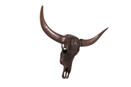 Bronze Bull Skull Life Size Statue - $349.83