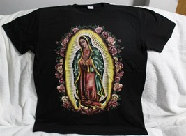 OUR LADY OF GUADALUPE ROSE FLOWER FLOWERS ROSES PRAY FRONT PRINT T-SHIRT... - $11.37