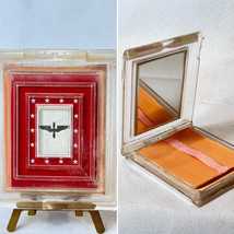 WW2 Lucite Sweetheart Compact Military Army Air Corps Mirrored Powder Box - $79.15