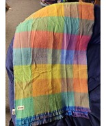 Crayola Kohl&#39;s Collaboration Adult Green Blue Plaid Blanket Scarf EUC - $24.70