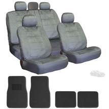 Premium Grade Beige Velour Fabric Car Seat Mats Steering Covers Ser For BMW - $55.95