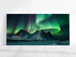 Northern Lights Landscape Painting Picture Wall Art, Home Decor Canvas I... - £20.12 GBP+