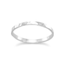Authentic 925 Sterling Silver 1.7mm Thin Polished Hammered Band Sizes 5 ... - $35.00
