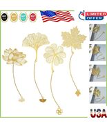 Elegant 4 Pack Gold-Plated Metal Bookmarks with Chain - Perfect Gift for... - $350.07 MXN