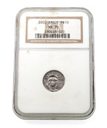 2002 1/10 Oz. Platino Aquila Selezionato Da NGC Come MS-70! Chiave Periodo - $783.94 CAD