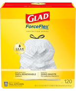 Forceflex Tall Kitchen Drawstring Trash Bags, 13 Gal, Unscented, 120 Ct,... - £23.64 GBP