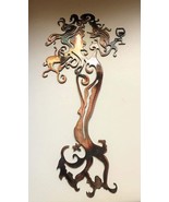 Tall Mermaid with Wine Glass - Metal Wall Art - Copper 10&quot;w x 18&quot; tall - $702.04 MXN