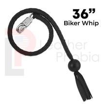 36&quot; Leather Motorcycle Get Back Whip for Handlebar Pool Ball Motor Biker... - $29.91