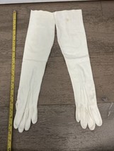 VTG Ivory Crescendoe Washable Cotton Elbow Length Ladies Gloves Sz 6.5 S... - £15.67 GBP