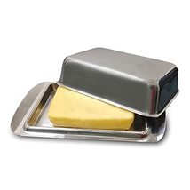 PG COUTURE Stainless Steel Classic Covered Butter Holder Dish with Lid - £11.50 GBP