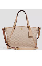 New Coach F27574 mini Kelsey Legacy Collection Jacquard / Leather Milk B... - £78.73 GBP