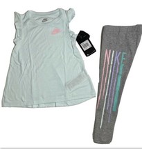 Nike Girls&#39; Tunic Top and Leggings Set Outfit Dark Grey Heather 3T 4T - £20.45 GBP
