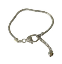European Charm Bracelet Snake Chain Jewelry Making Lobster Claw Heart 7.... - $5.00
