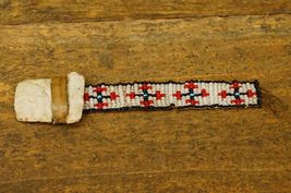 Vintage Native American Relic Beaded Strand Leather Wrapped Chert Pendan... - €37,96 EUR