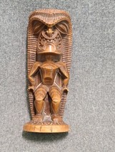Vintage 1990 Coco Joe’s CARVED HAPA WOOD Lucky Tiki God Figurine Hawaii Souvenir - £11.39 GBP