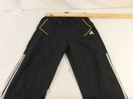 Youth Boy&#39;s Adidas Black White Yellow Striped Medium Athletic Track Pant... - $21.42