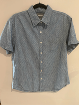 BONOBOS Button Down Shirt-Blue/White Dot Short Sleeve EUC Large - £11.84 GBP