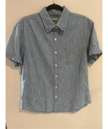 BONOBOS Button Down Shirt-Blue/White Dot Short Sleeve EUC Large - £11.83 GBP