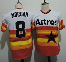 Astros #8 Joe Morgan Jersey Old Style Uniform Tequila Sunrise - £35.97 GBP
