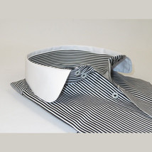 Men 100% Cotton Dress Shirt CIERO MONTERO Turkey 1f94-06 White black Slim Fit image 3