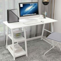 Natwind 47&quot; White Desk Home Office Computer Working Kid Student Study Ta... - $77.92