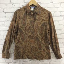 Pendleton Vintage Shirt Paisley Print Womens Sz 6 Brown Long Sleeve - £19.52 GBP