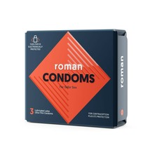 Roman Ultra-thin Lubricated Latex Condoms Packs of 3, Paraben-free 100% Natural+ - £10.31 GBP