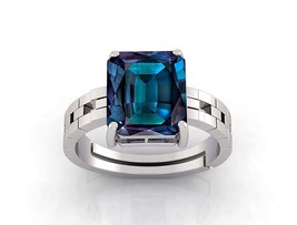 Alexandrite Ring Handmade Gemstone Ring Emerald Cut Engagement Ring - £54.35 GBP